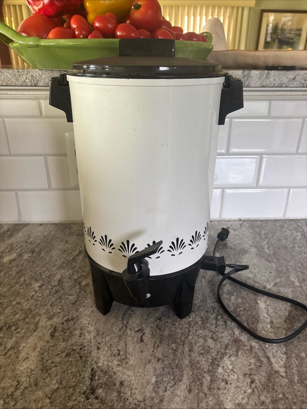 Vintage 12-30 Cup West Bend Electric Coffee Percolator Urn 58012  Tested- Works!